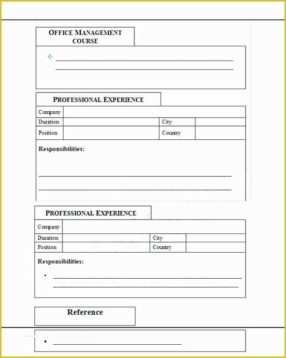 Free Printable Fill In the Blank Resume Templates Of Blank Resume Templates Blank Resume Templates for Students