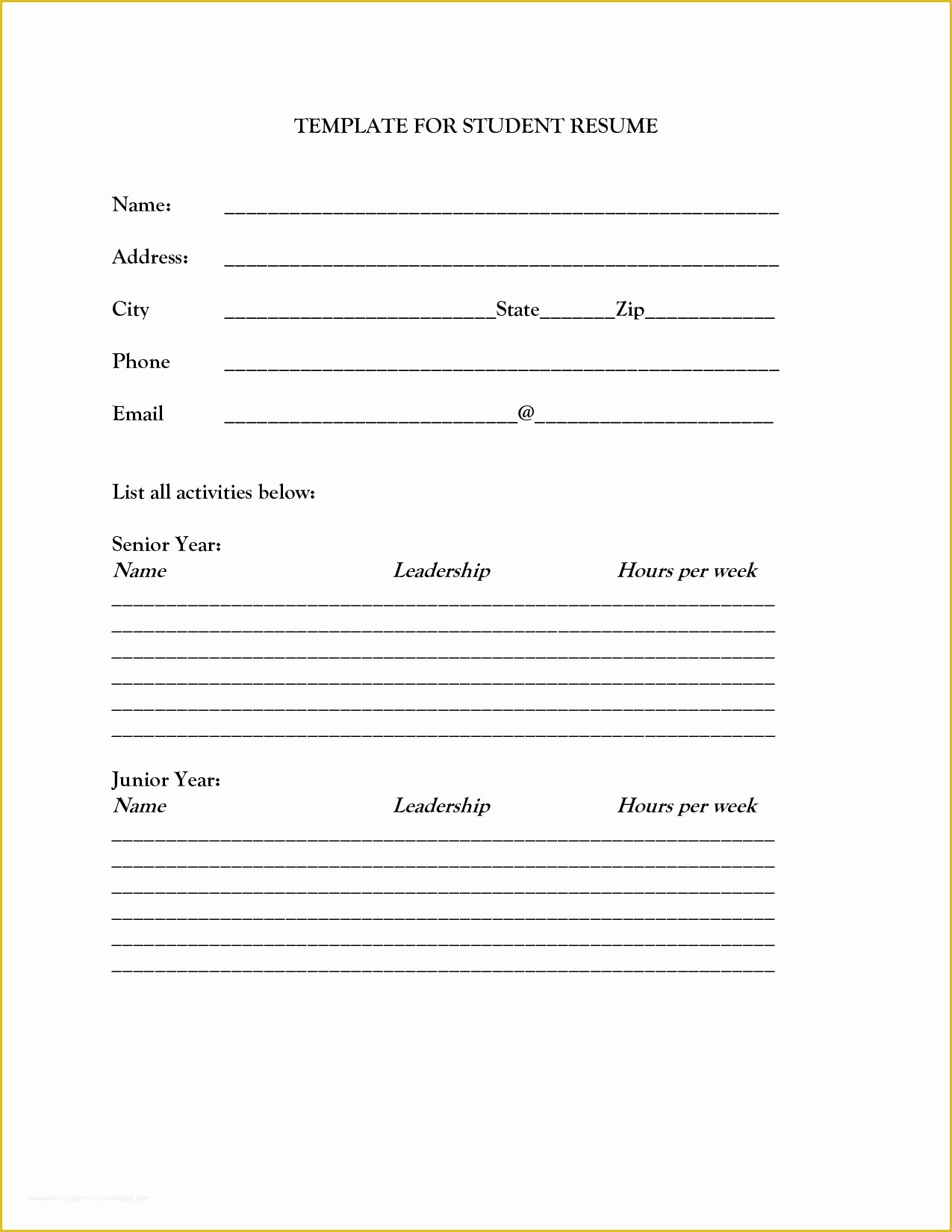 Free Printable Fill In the Blank Resume Templates Of Blank Resumes Eezee Merce