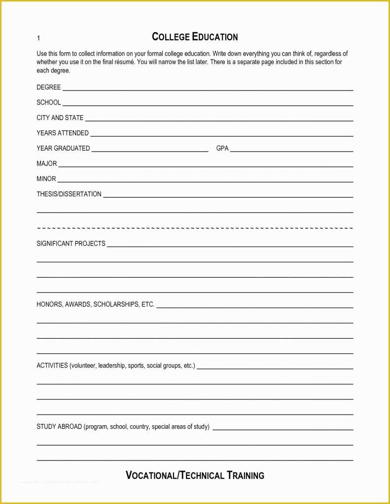 Free Printable Fill In the Blank Resume Templates Of Free Blank Chronologicale Templates to Print Printable