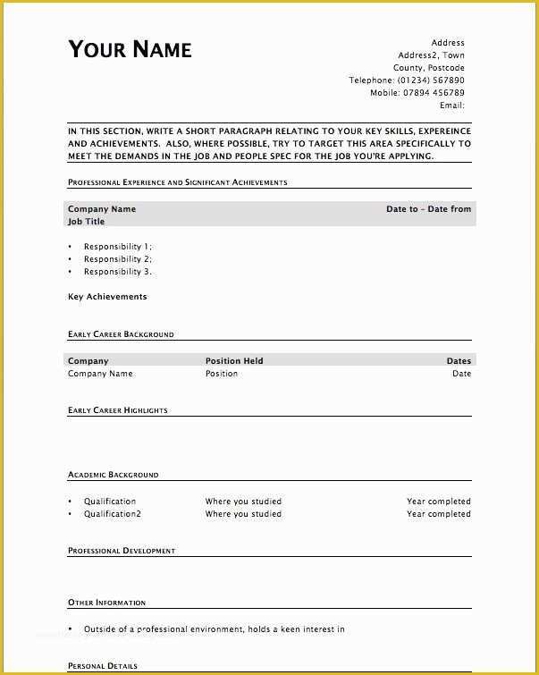 Free Printable Fill In the Blank Resume Templates Of Free Fill In the Blank Resume Templates