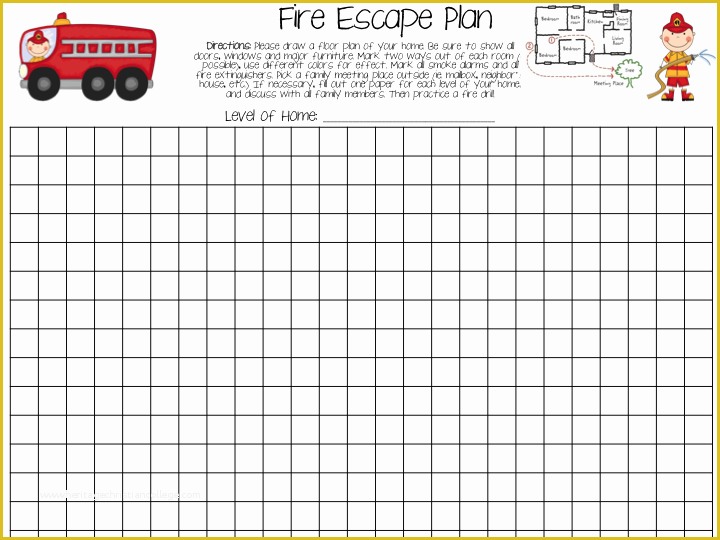 Free Printable Fire Escape Plan Template Of First Grade Fanatics National Fire Prevention Week