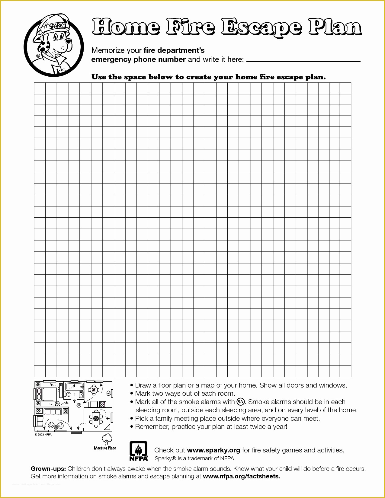 Printable Home Fire Escape Plan Template Printable Templates