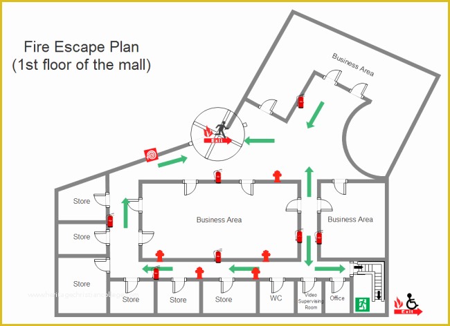 Free Printable Fire Escape Plan Template Of Mall Fire Escape Plan