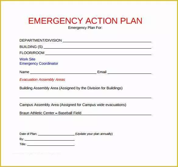 Free Printable Fire Escape Plan Template Of Sample Emergency Action Plan Template 9 Documents In