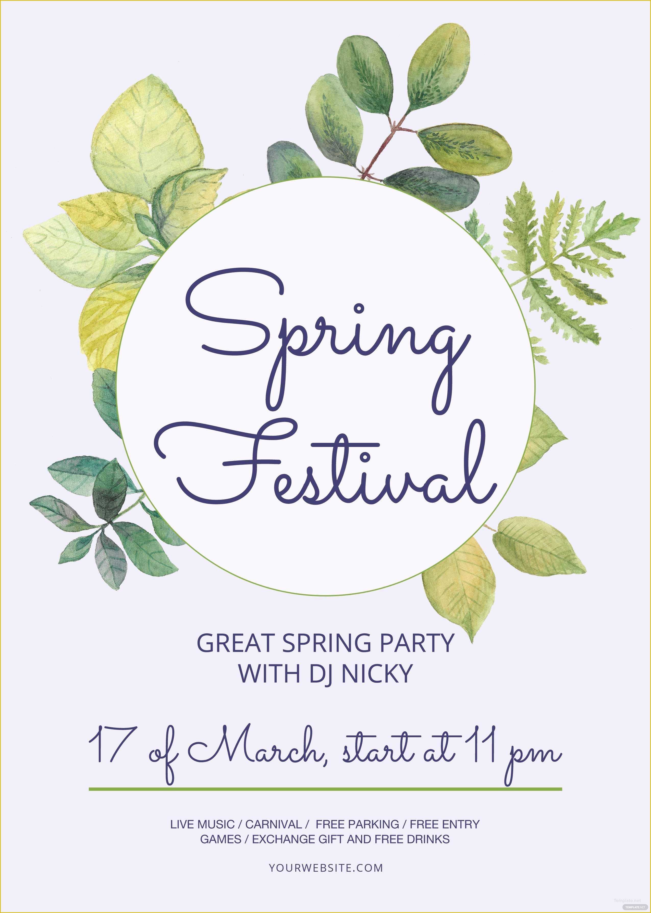 Free Printable Flyer Templates Of Free Spring Festival Flyer Template In Adobe Shop