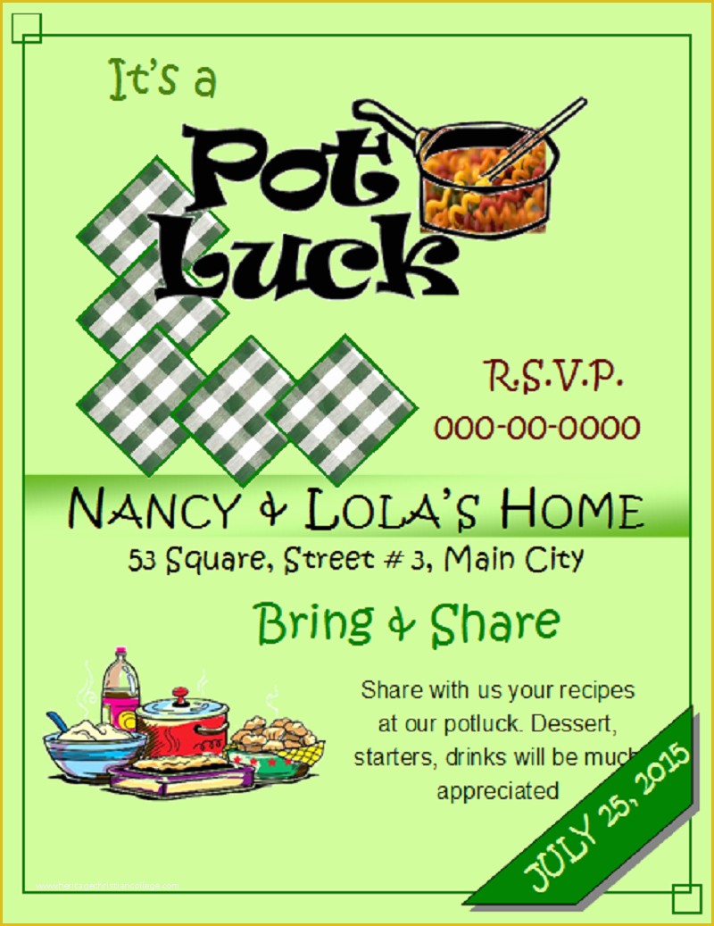 Free Printable Flyer Templates Of Potluck Flyer Template Free Printable