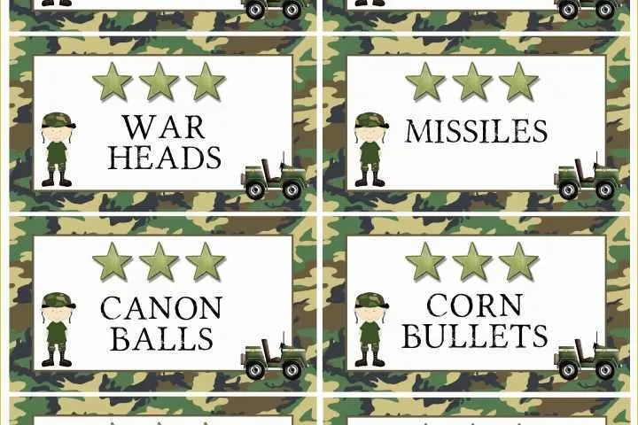 Free Printable Food Labels Templates Of Army Camo Tank Birthday Cake