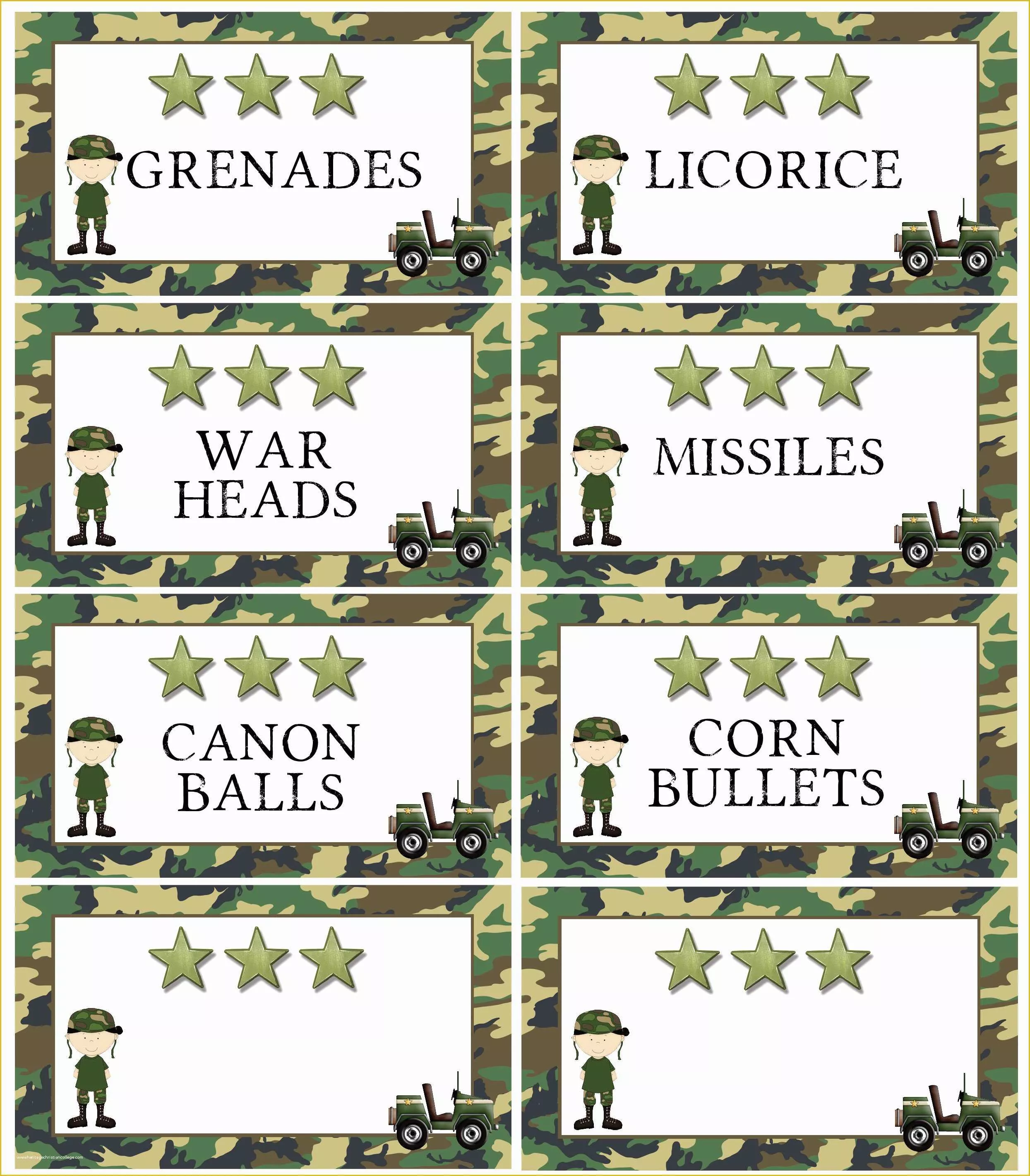 Free Printable Food Labels Templates Of Army Camo Tank Birthday Cake