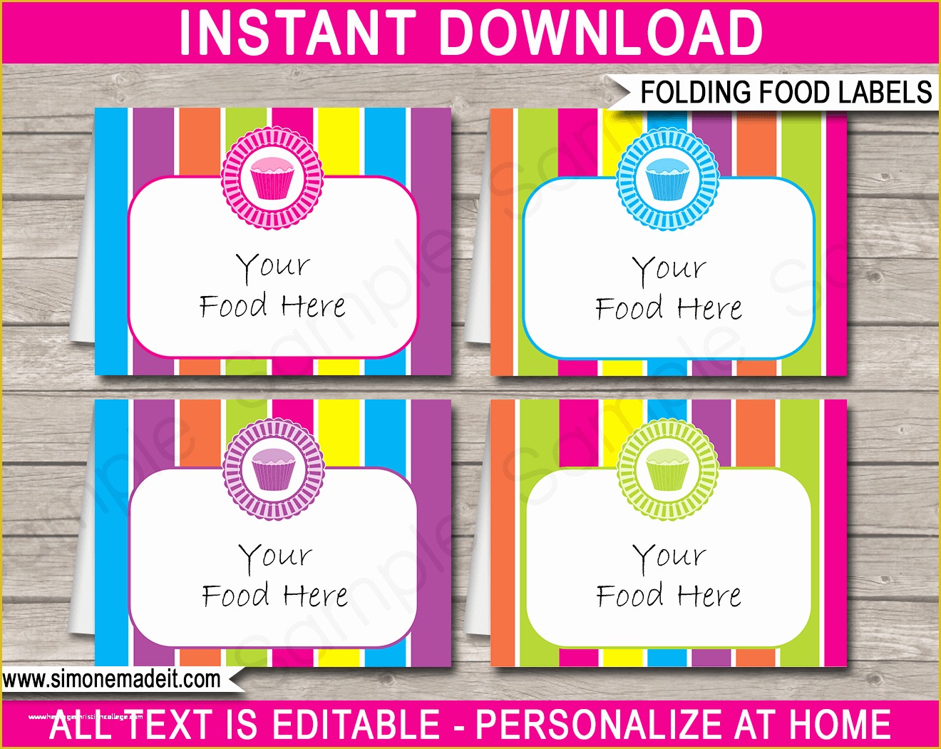 Free Printable Food Labels Templates Of Cupcake Party Food Labels Place Cards Free Printable Food Labels Templates Of Cupcake Party Food Labels Place Cards