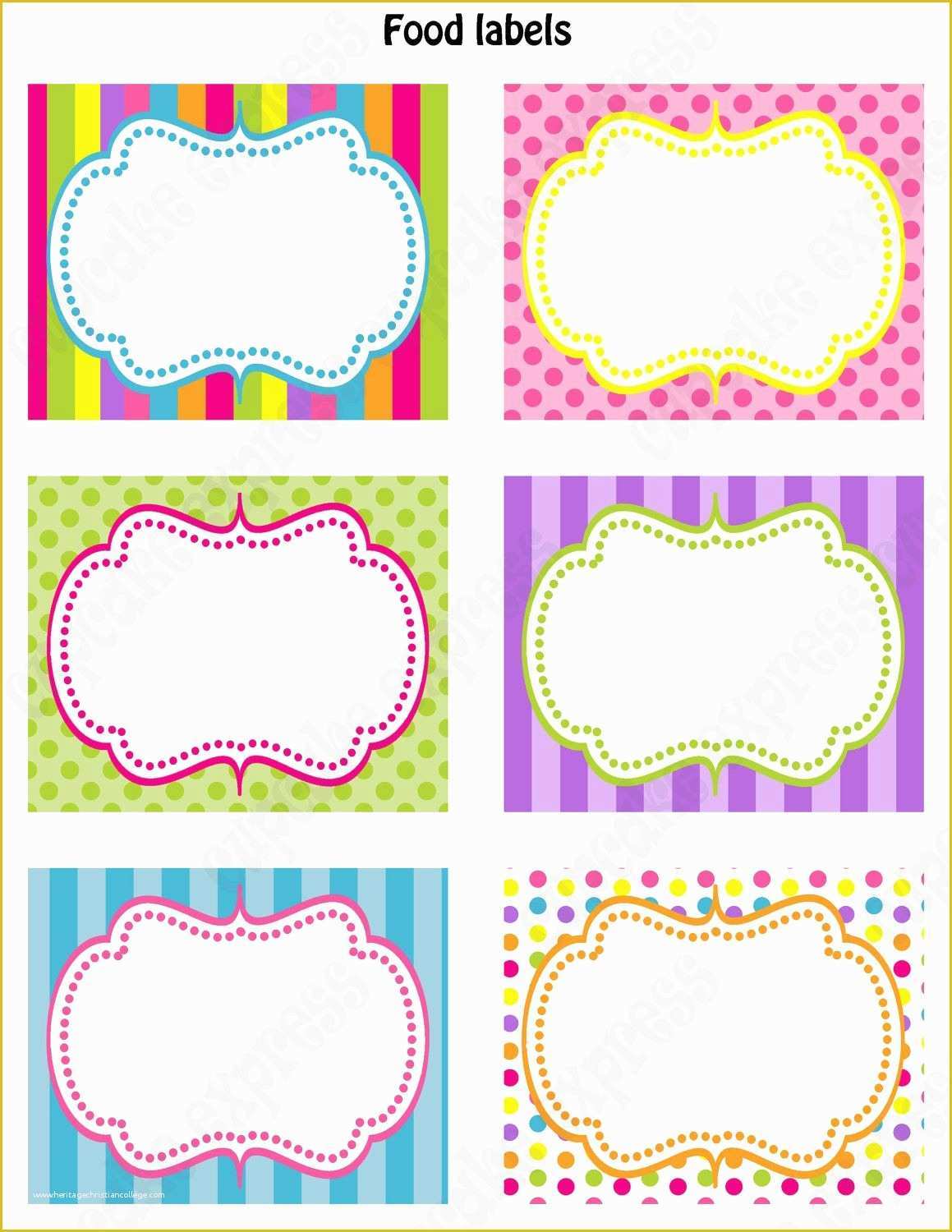 Free Printable Food Labels Templates Of Diy Candy Shoppe Birthday Party Printable Food Labels Pink