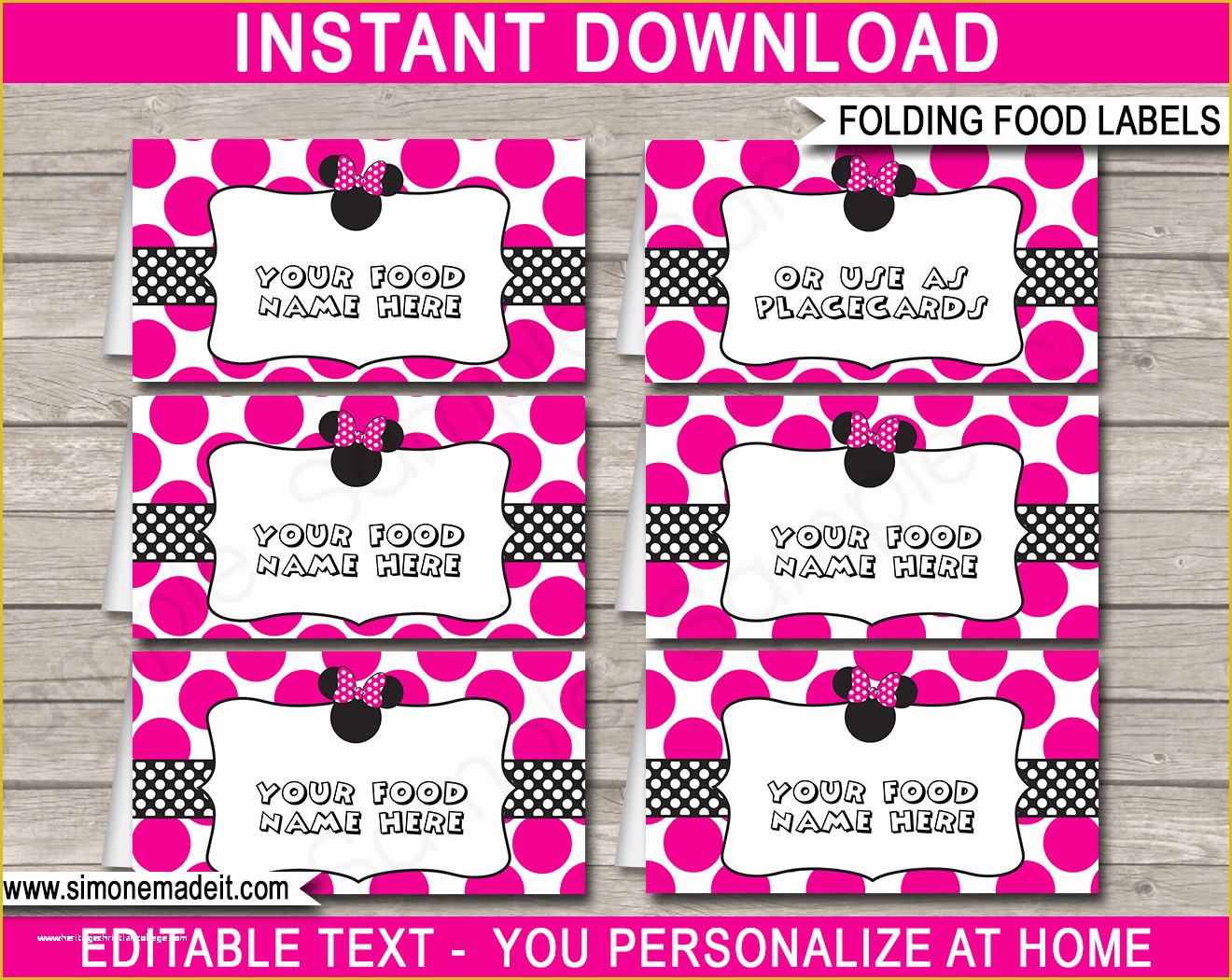 Free Printable Food Labels Templates Of Minnie Mouse Party Printables Invitations & Decorations