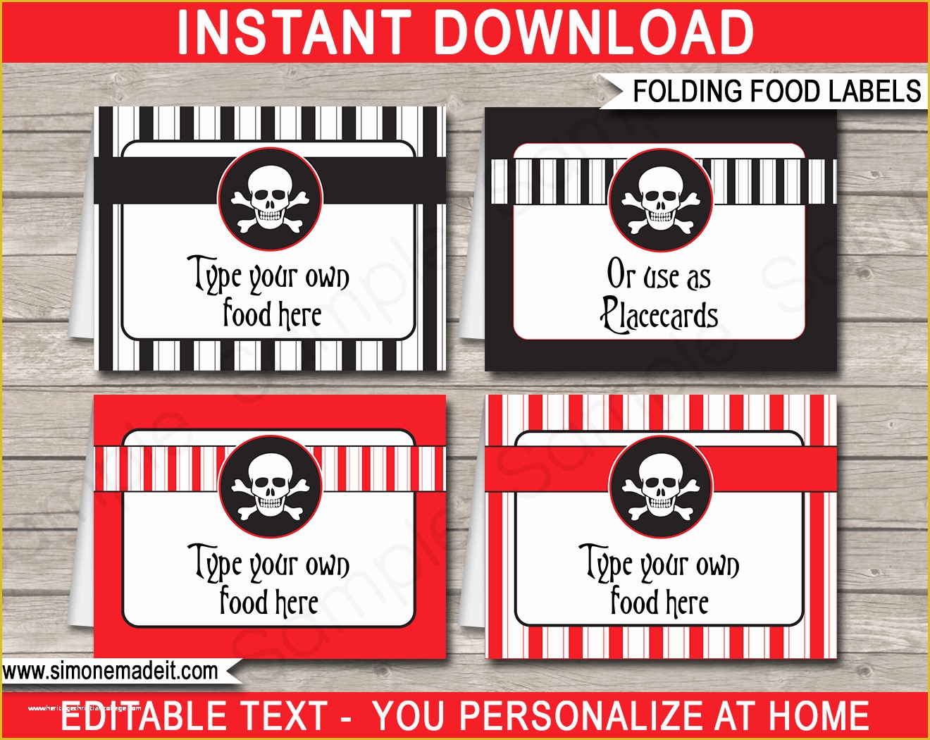 Free Printable Food Labels Templates Of Printable Pirate Food Labels Place Cards