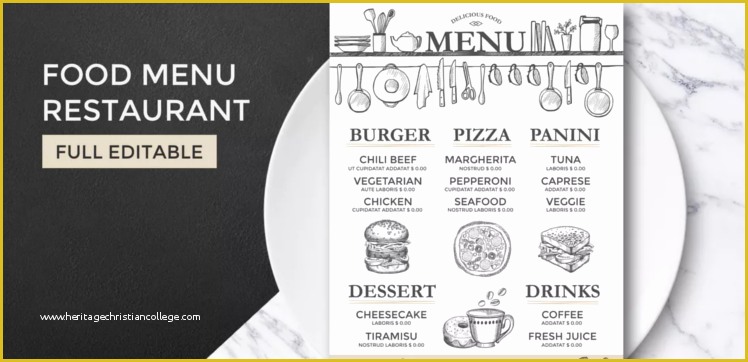 Free Printable Food Menu Templates Of 35 Free Menu Templates Pdf Word Documents Download