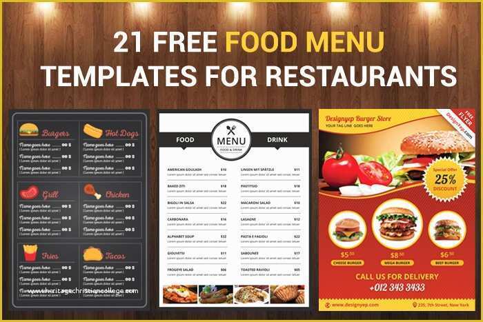 Free Printable Food Menu Templates Of Free Food Truck Website Template Popteenus