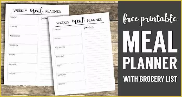 Free Printable Food Menu Templates Of Free Printable Meal Planner Template Paper Trail Design