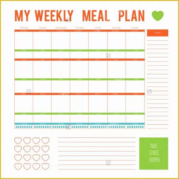 Free Printable Food Menu Templates Of Meal Planner Template Pdf