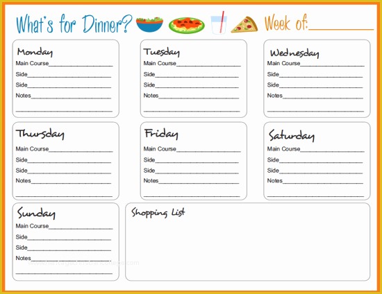 Free Printable Food Menu Templates Of Meal Planning Templates On Pinterest