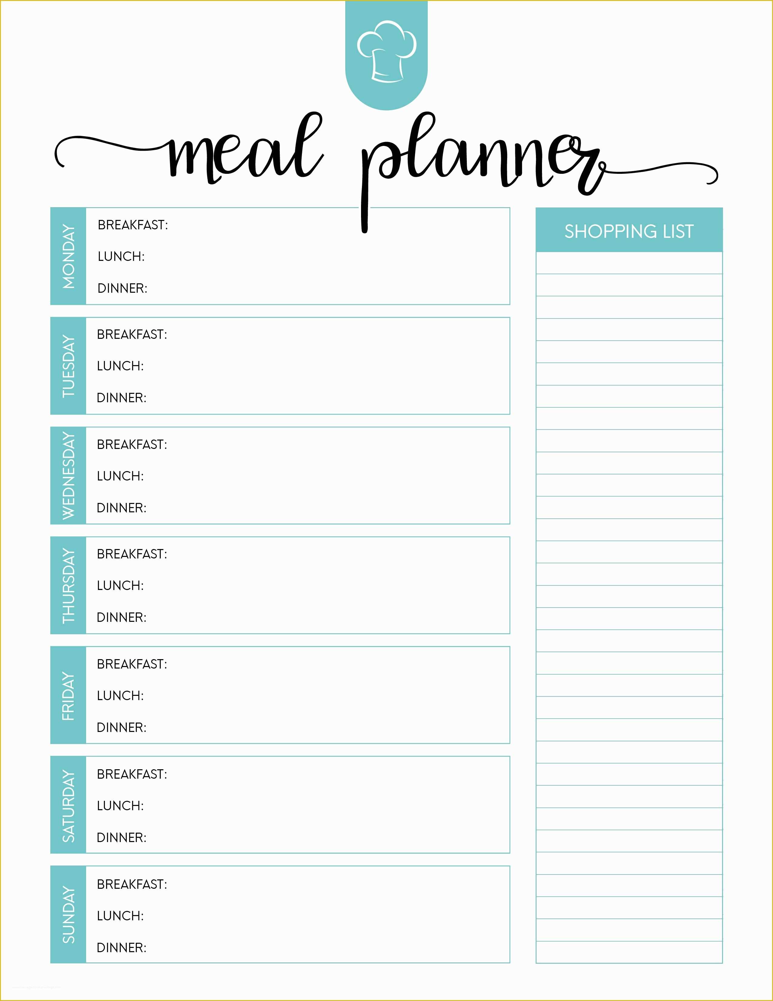 Free Printable Food Menu Templates Of Printable Meal Planning Template Dinner Planner Blank Plan