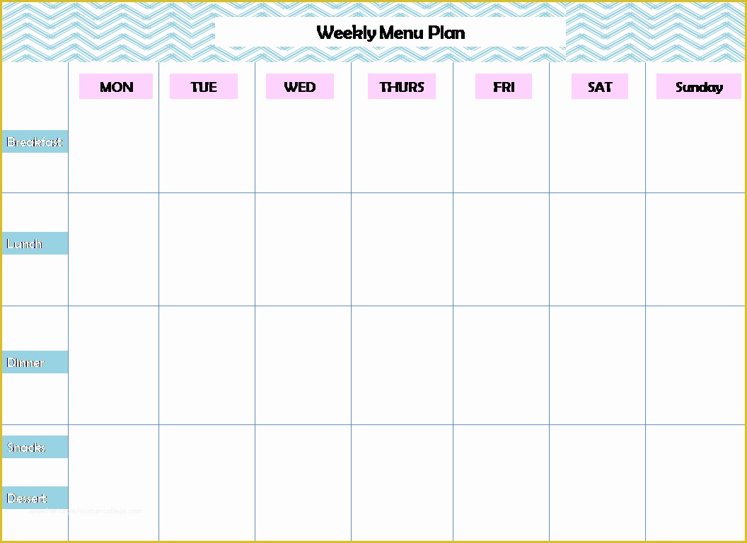 Free Printable Food Menu Templates Of Weekly Menu Planning Printable – Pursuit Of Functional Home