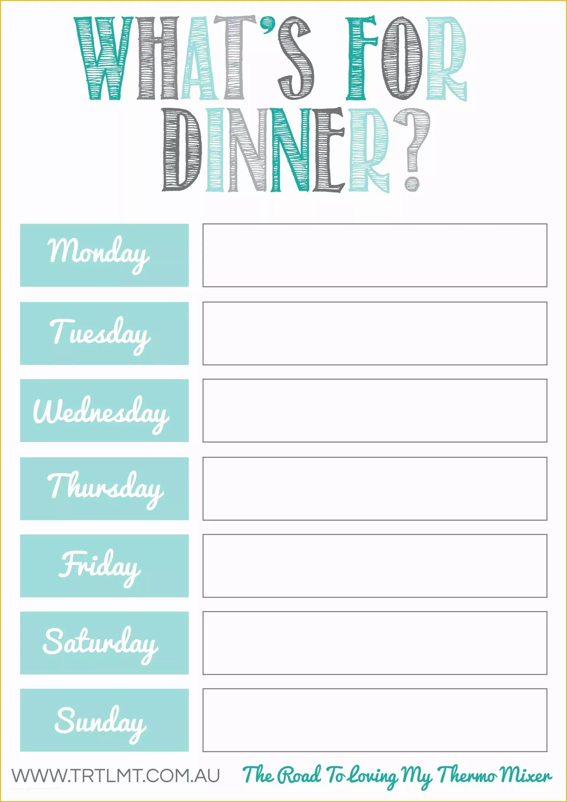 Free Printable Food Menu Templates Of What S for Dinner 2 Fb organization