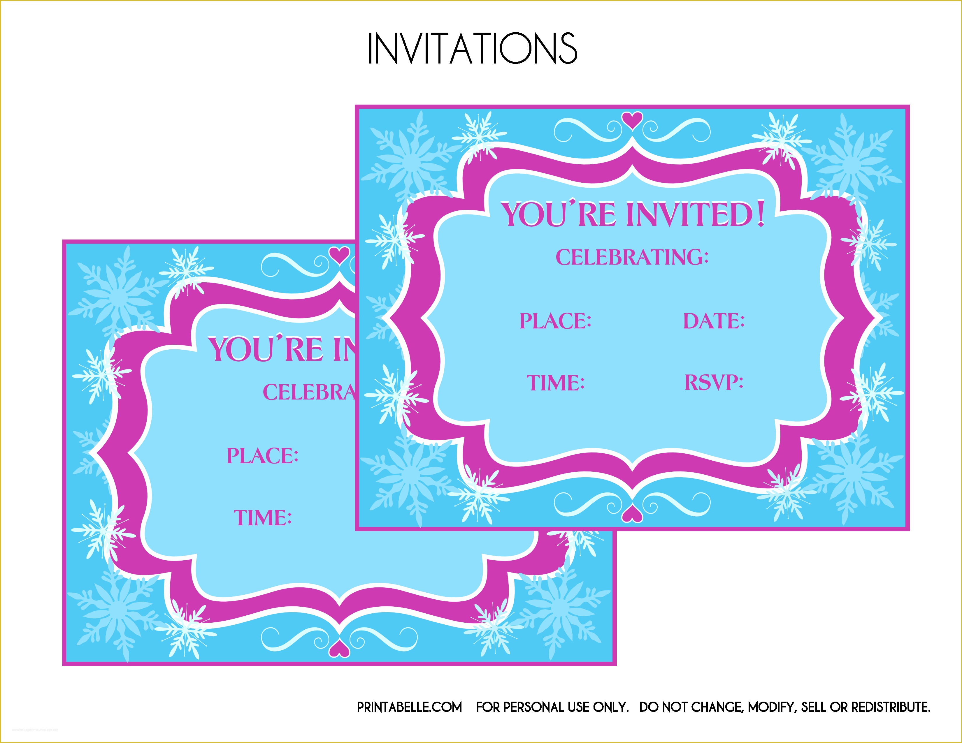 Free Printable Frozen Invitations Templates Of Free Frozen Party Printables From Printabelle