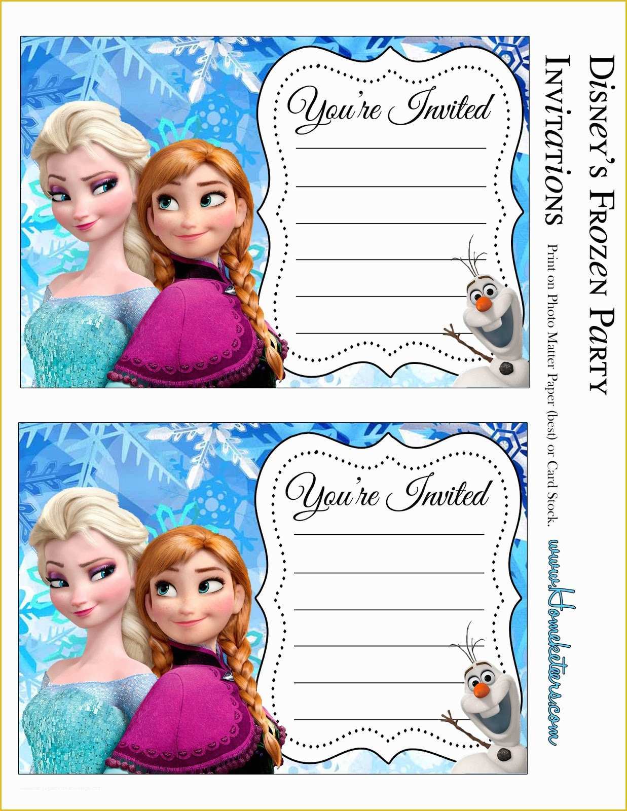 Free Printable Frozen Invitations Templates Of Frozen Party Free Printable Invitations