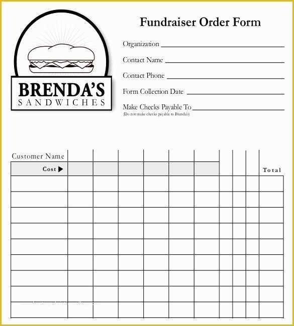 Free Printable Fundraiser order form Template Of 28 Blank order Templates – Free Sample Example format