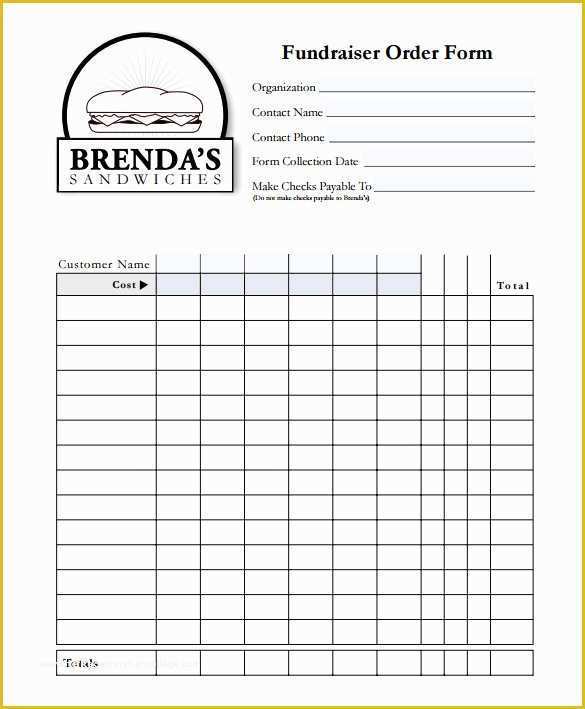 Free Printable Fundraiser order form Template Of 29 order form Templates Pdf Doc Excel