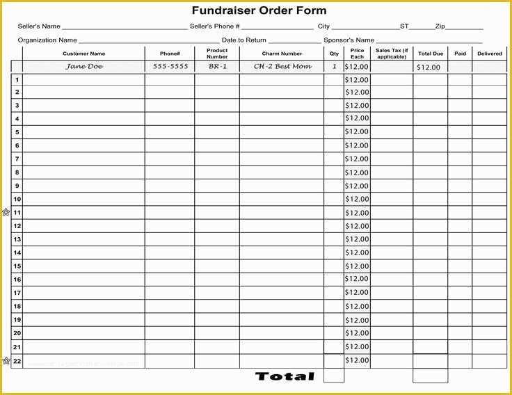 Free Printable Fundraiser order form Template Of 6 Best Of Free Printable Fundraiser forms Hoagie