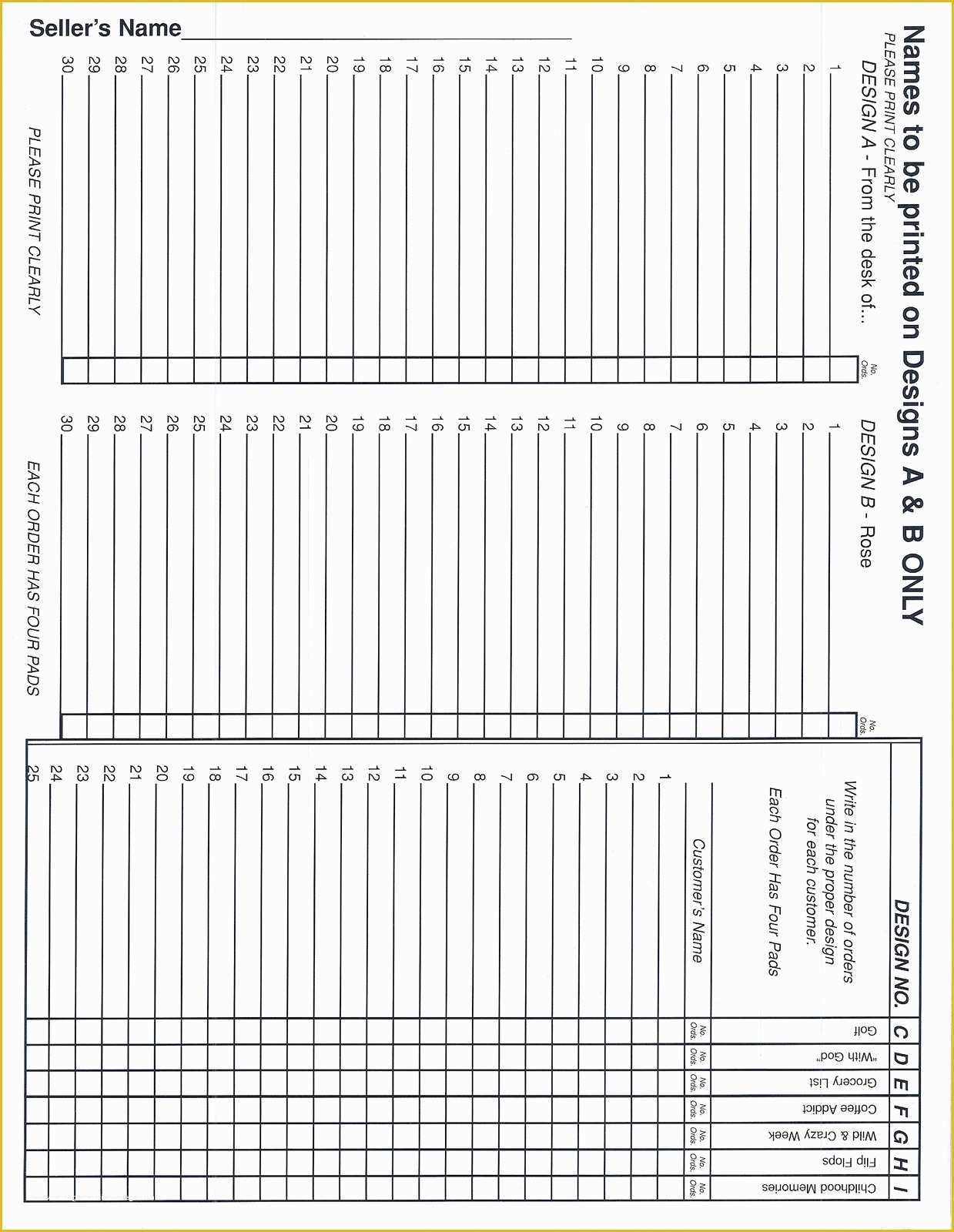 Free Printable Fundraiser order form Template Of 7 Best Of Printable Fundraiser order forms Free