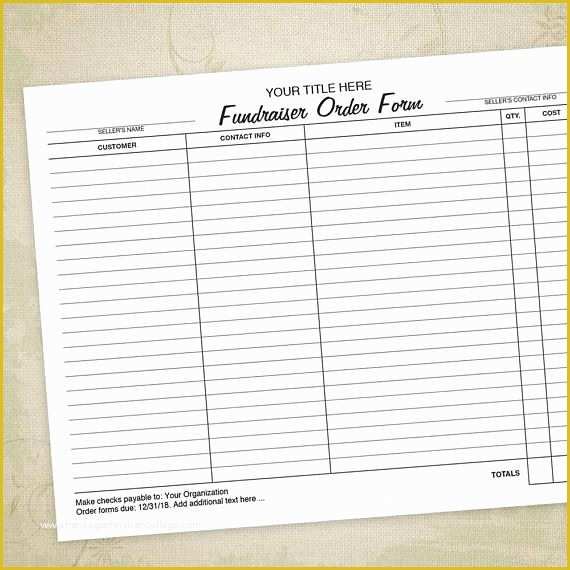 Free Printable Fundraiser order form Template Of Fundraiser order form Printable Charity Fundraising