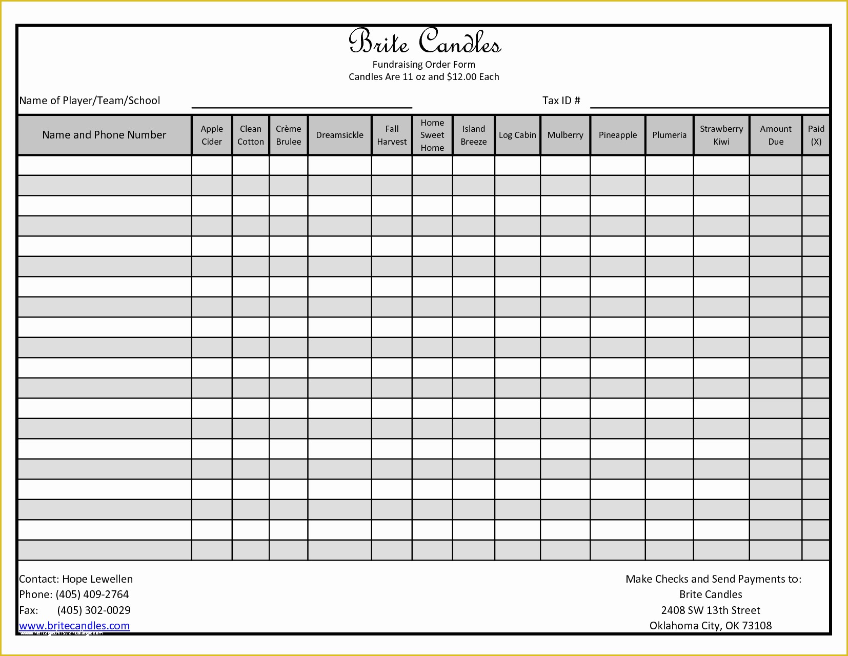 Free Printable Fundraiser order form Template Of order form Template