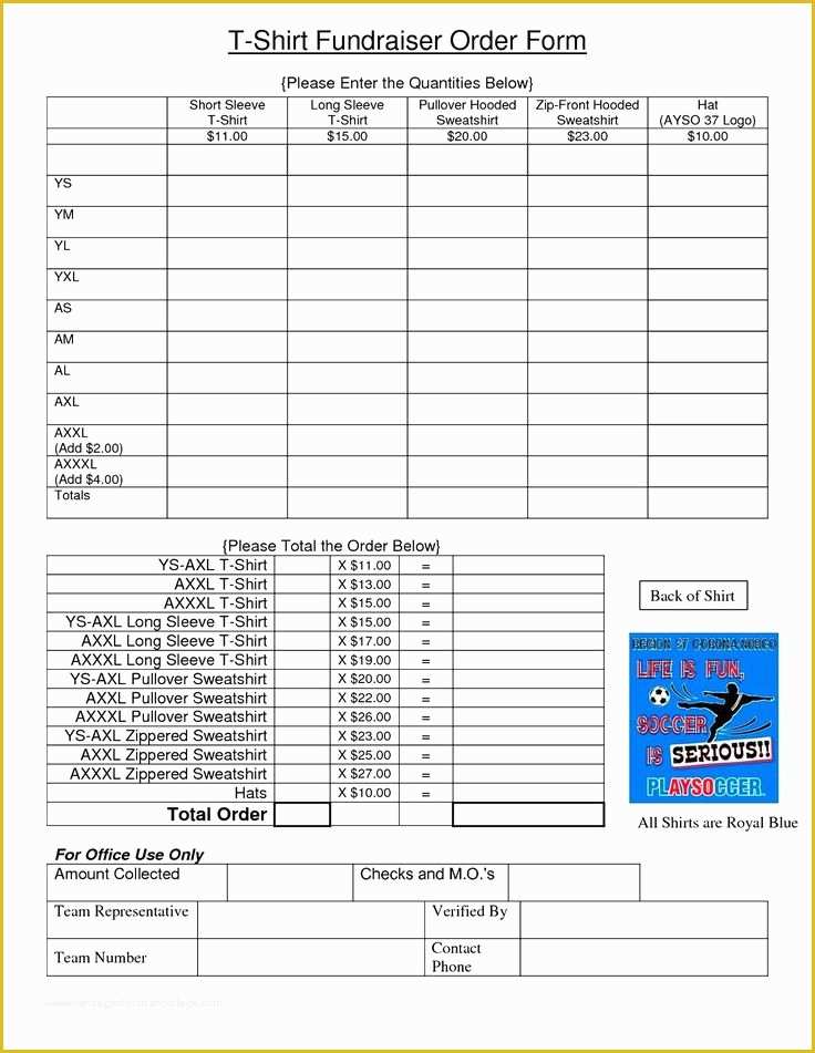 Free Printable Fundraiser order form Template Of T Shirt Fundraiser order form Template