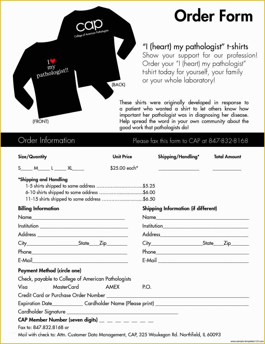 Free Printable Fundraiser order form Template Of T Shirt order form Template