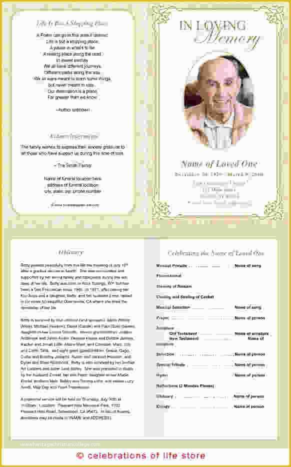 Free Printable Funeral Program Template Of 12 Free Printable Funeral Program Template