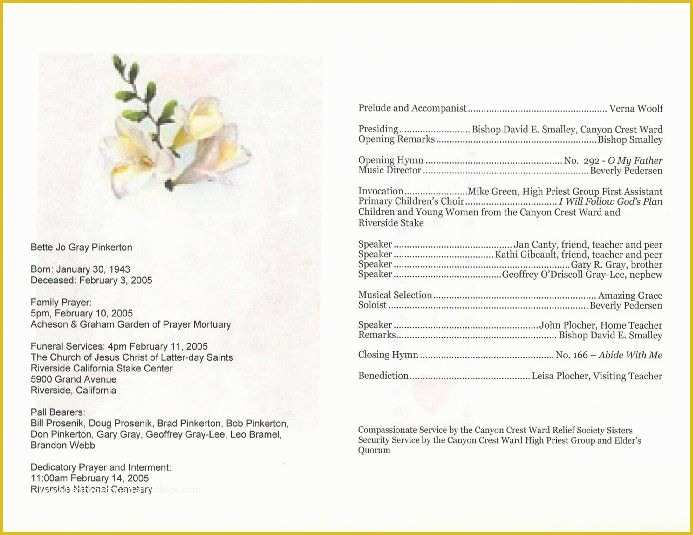 41 Free Printable Funeral Program Template