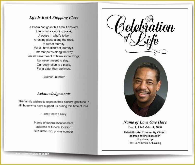 Free Printable Funeral Program Template Of Funeral Program Obituary Templates