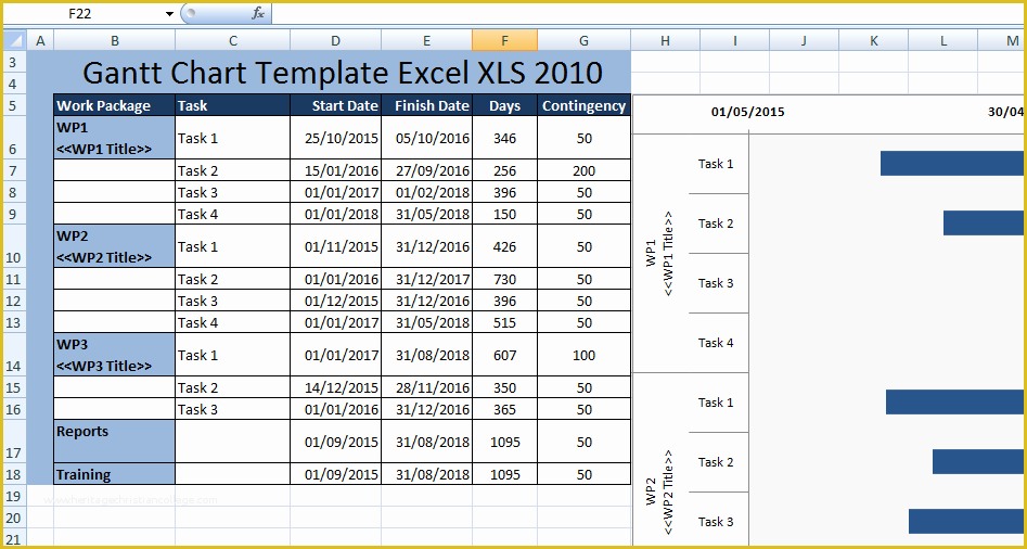 Free Printable Gantt Chart Template Of Download Excel Gantt Template Xls