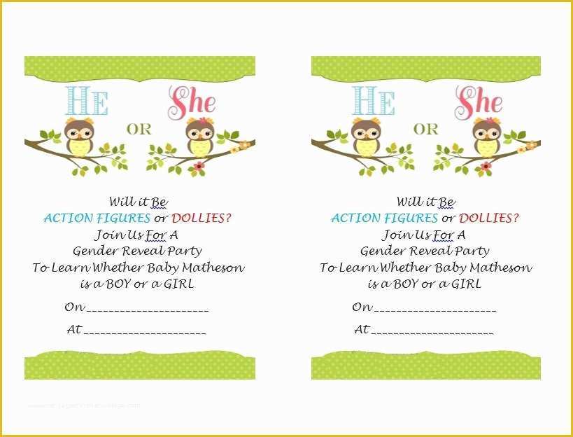 Free Printable Gender Reveal Invitation Templates Of 17 Free Gender Reveal Invitation Templates Template Lab