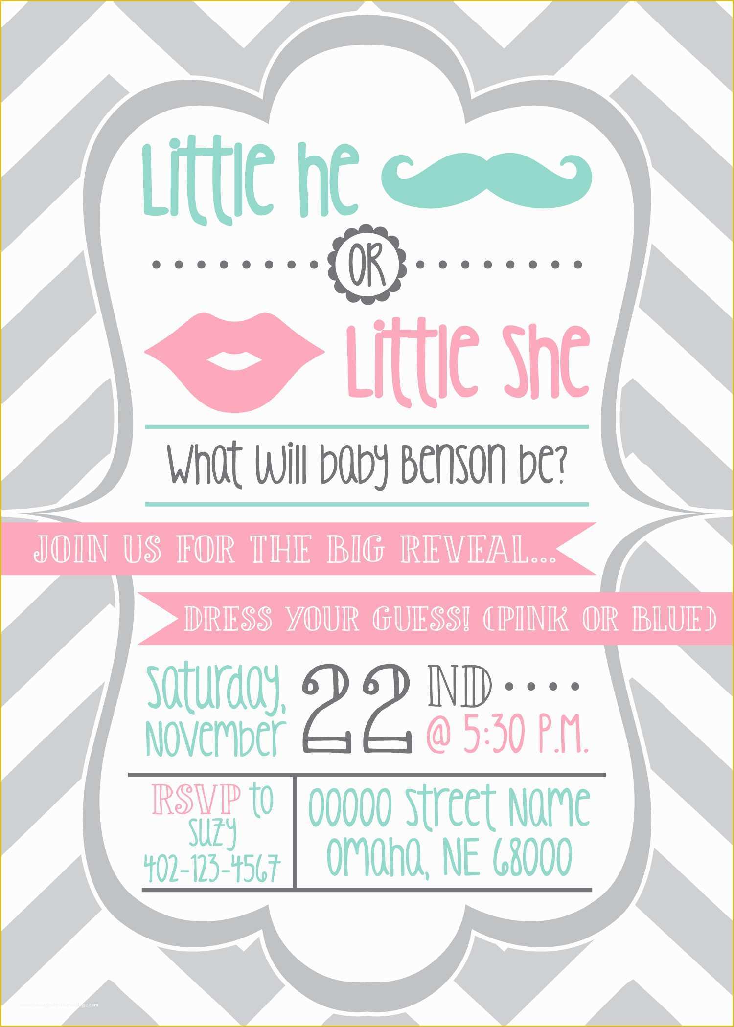 Free Printable Gender Reveal Invitation Templates Of Baby Shower Invites Announcements & More