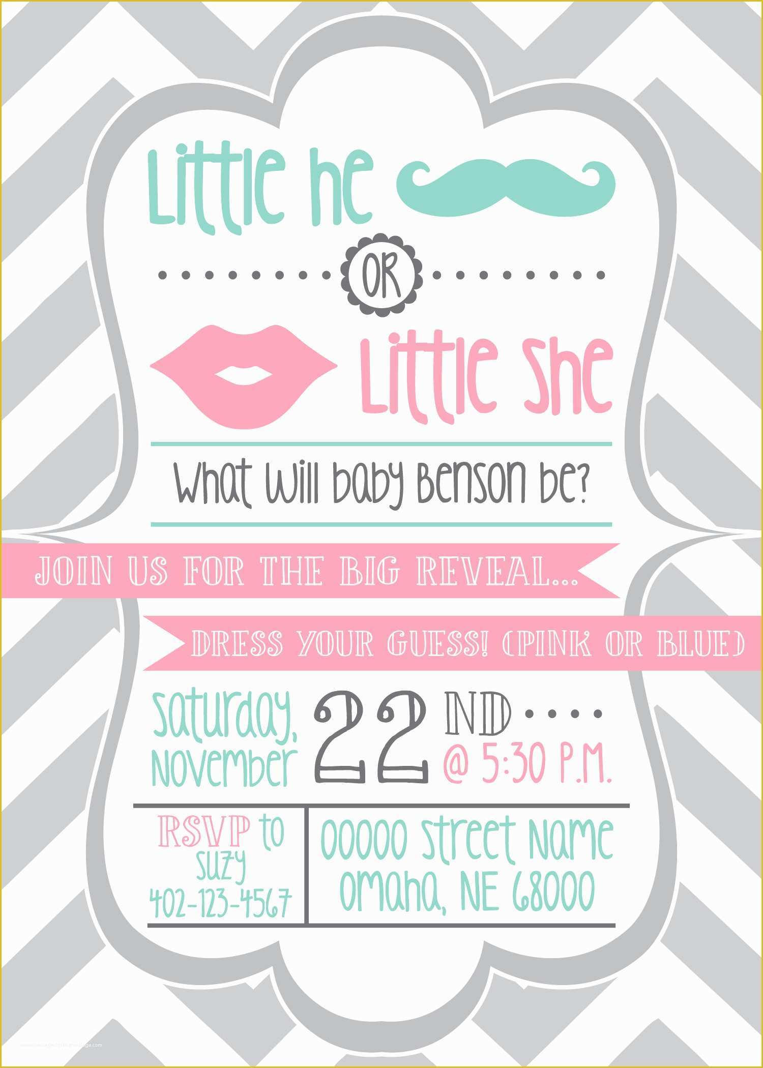 Free Printable Gender Reveal Invitation Templates Of Baby Shower Invites Announcements &amp; More