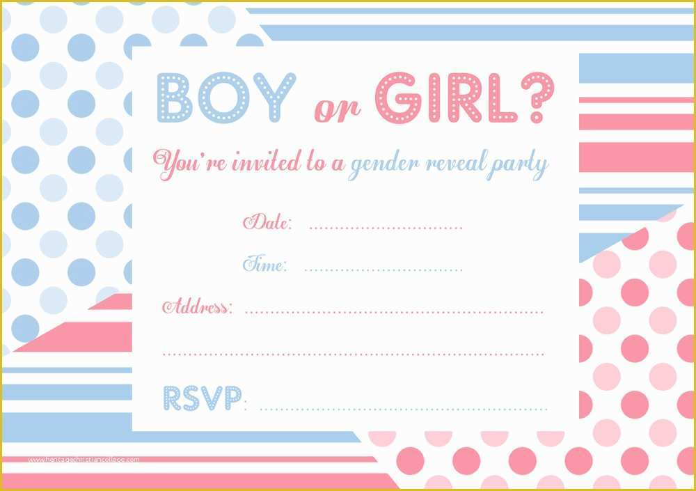 Free Printable Gender Reveal Invitation Templates Of Free Gender Reveal Party Invitation