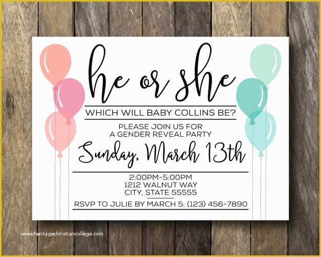 Free Printable Gender Reveal Invitation Templates Of Gender Reveal Invitations