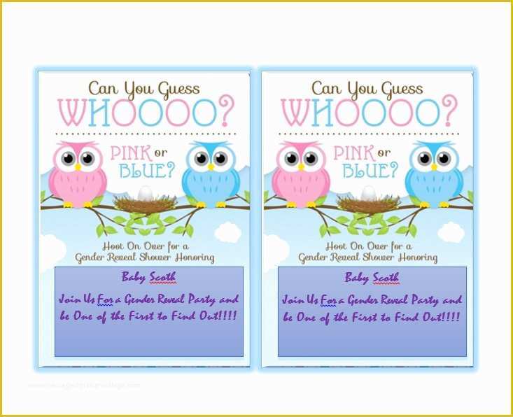 Free Printable Gender Reveal Templates Of 17 Free Gender Reveal Invitation Templates Template Lab