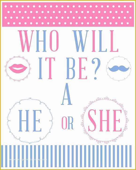 Free Printable Gender Reveal Templates Of Download these Cute Free Gender Reveal Printables