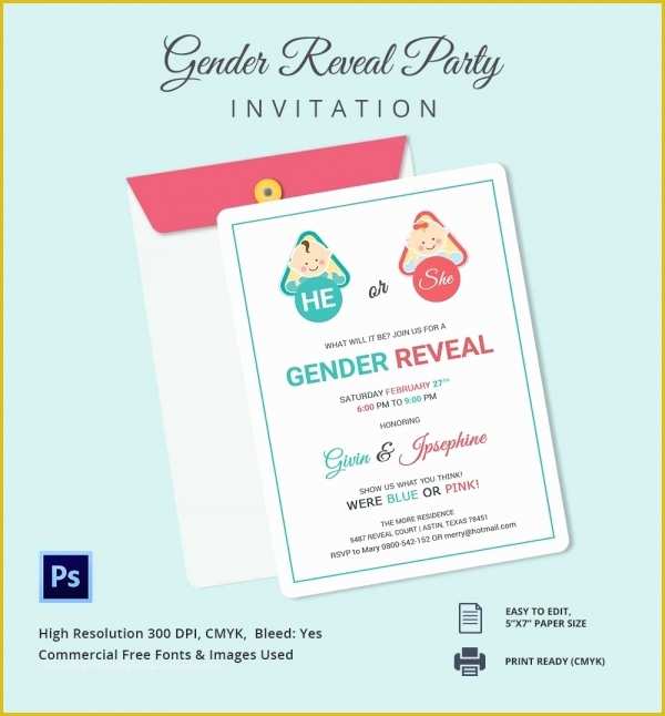 Free Printable Gender Reveal Templates Of Gender Reveal Invitation Templates