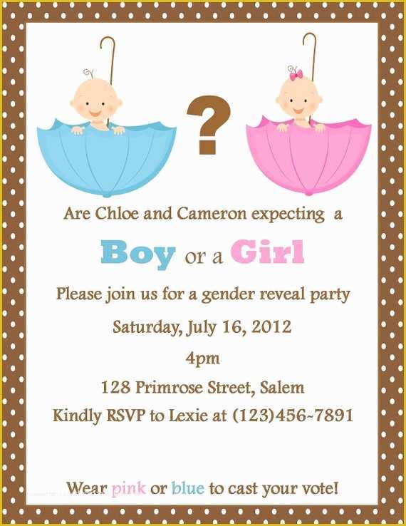 Free Printable Gender Reveal Templates Of Items Similar to Gender Reveal Party Invitation On Etsy