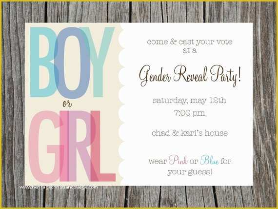 Free Printable Gender Reveal Templates Of Items Similar to Gender Reveal Party Invitation Printable