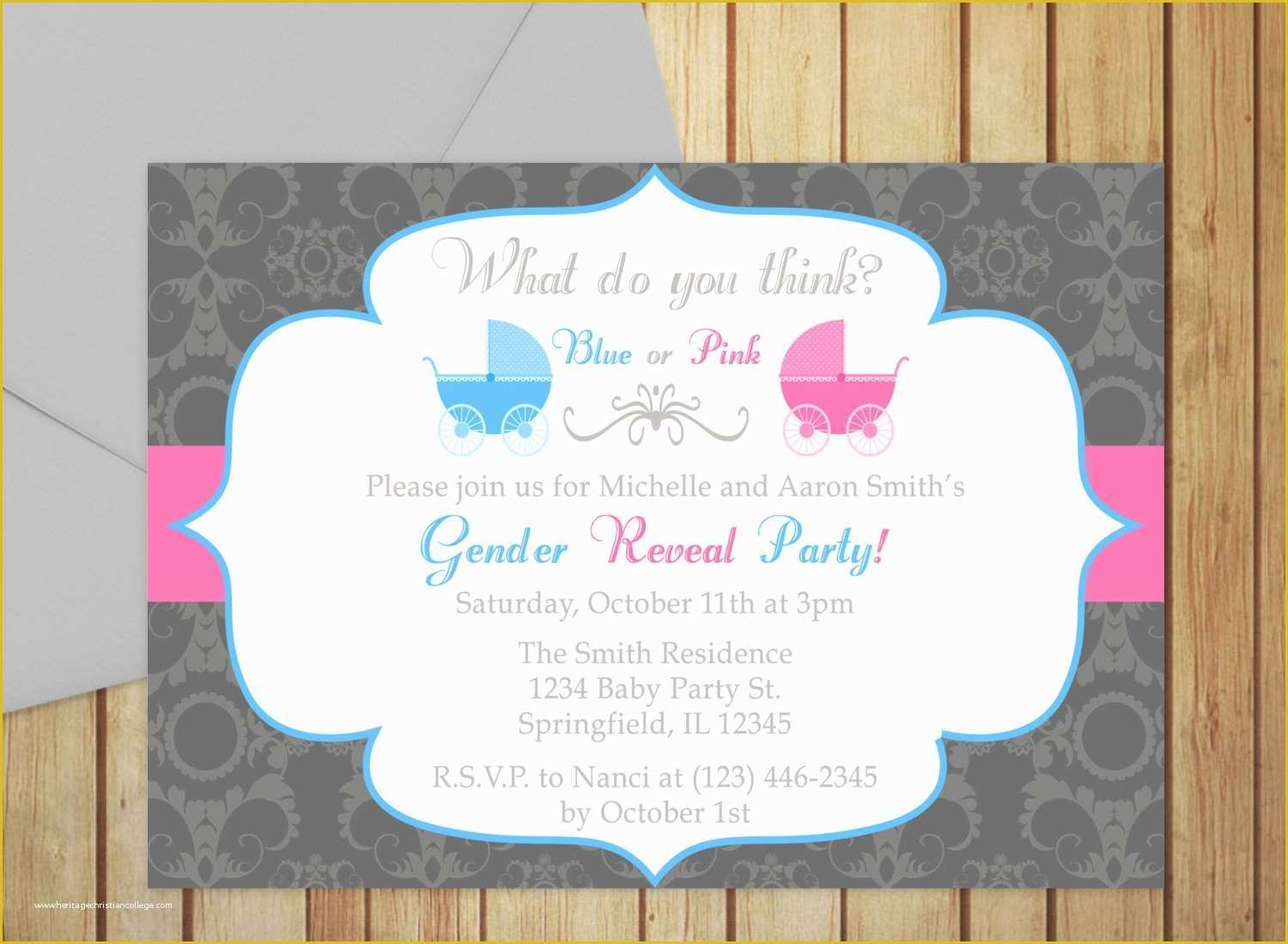 Free Printable Gender Reveal Templates Of Printable Gender Reveal Invitation Editable Template