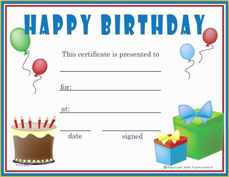 Free Printable Gift Certificates Templates Of Free Birthday Boy Certificates Certificate Free